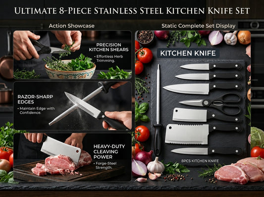⚡ Kitchen Mein Speed Badhani Hai? Ye 8 Pcs Knife Set Hai Perfect Choice! 🔥