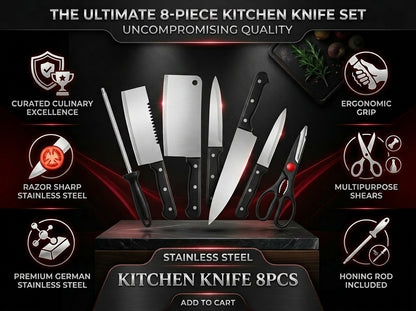 ⚡ Kitchen Mein Speed Badhani Hai? Ye 8 Pcs Knife Set Hai Perfect Choice! 🔥