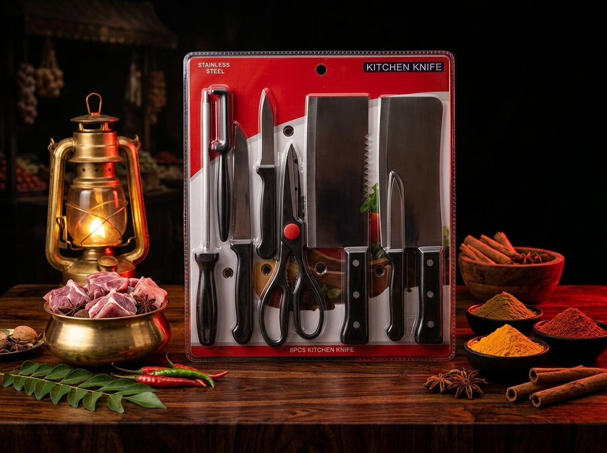 ⚡ Kitchen Mein Speed Badhani Hai? Ye 8 Pcs Knife Set Hai Perfect Choice! 🔥